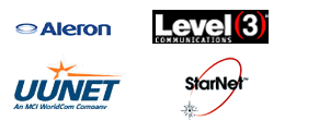 Qwest, Aleron, Level3, UUNET, Starnet, Backbones.