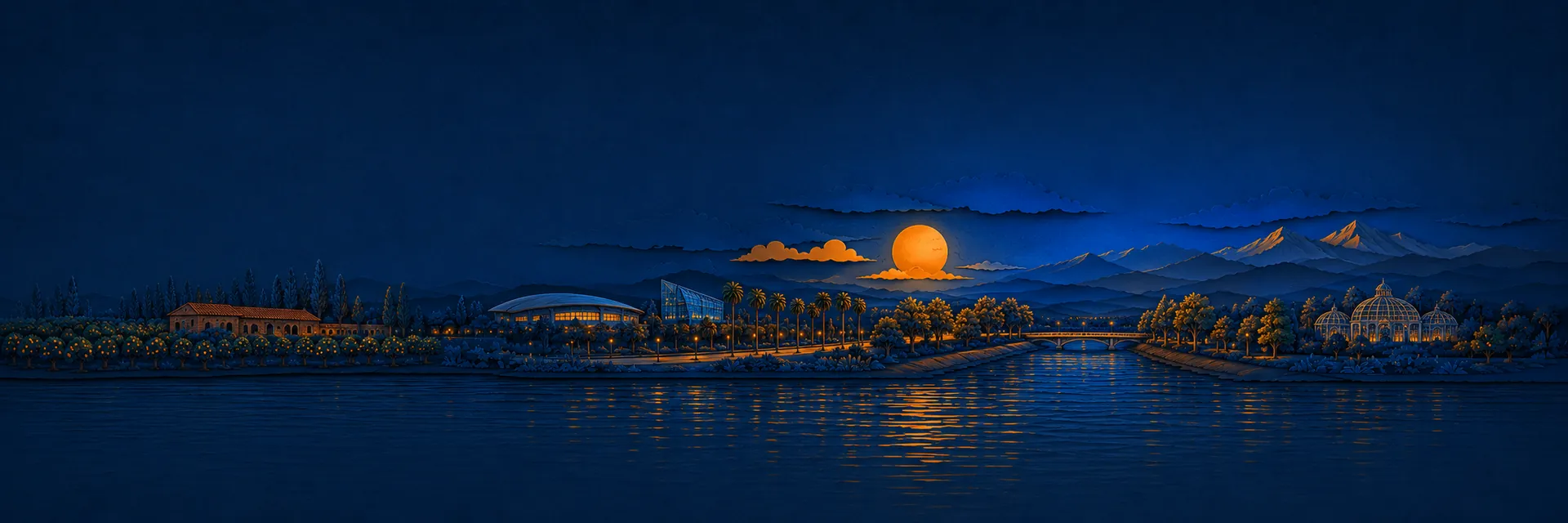 Paper cut illustration of Anaheim, California landmarks