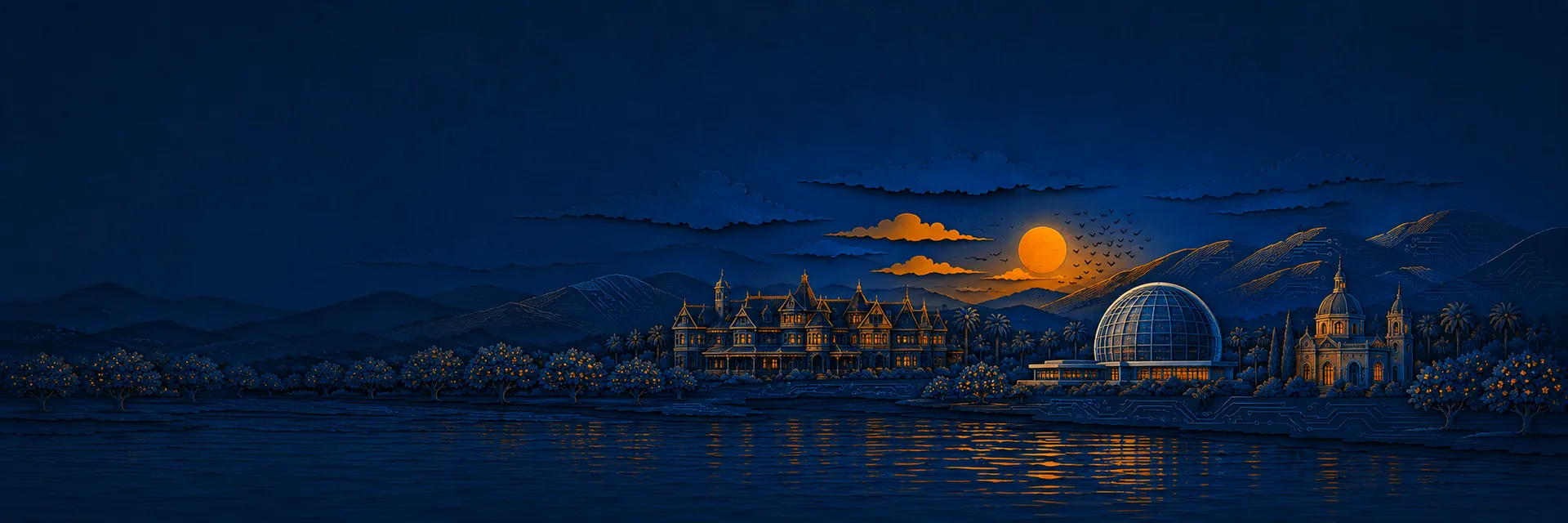 Paper cut illustration of San Jose, California landmarks