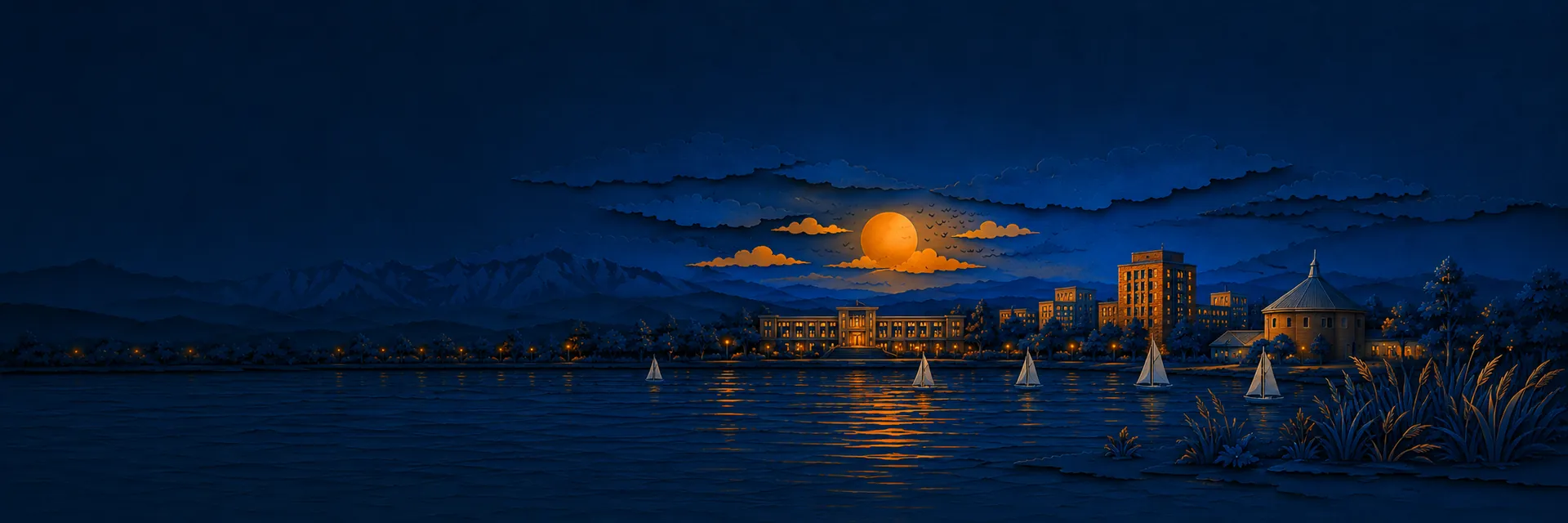 Paper cut illustration of Aurora, Colorado landmarks