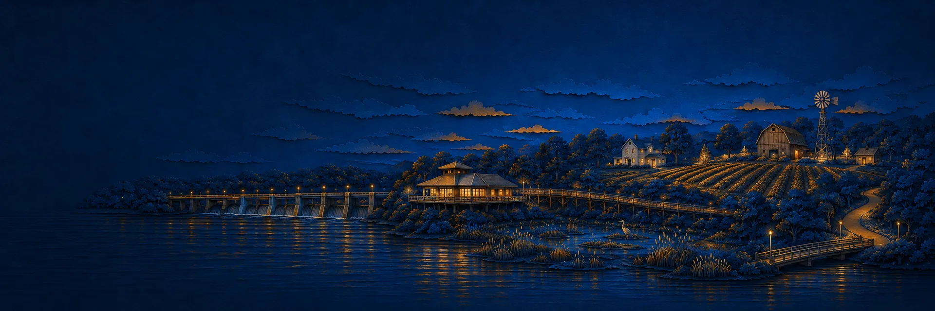 Paper cut illustration of Brooklyn Park, Minnesota landmarks
