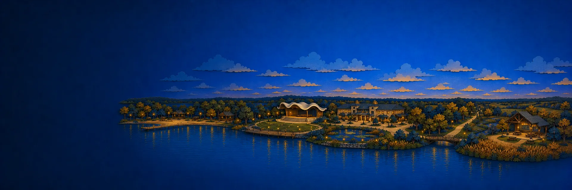 Paper cut illustration of Plymouth, Minnesota landmarks