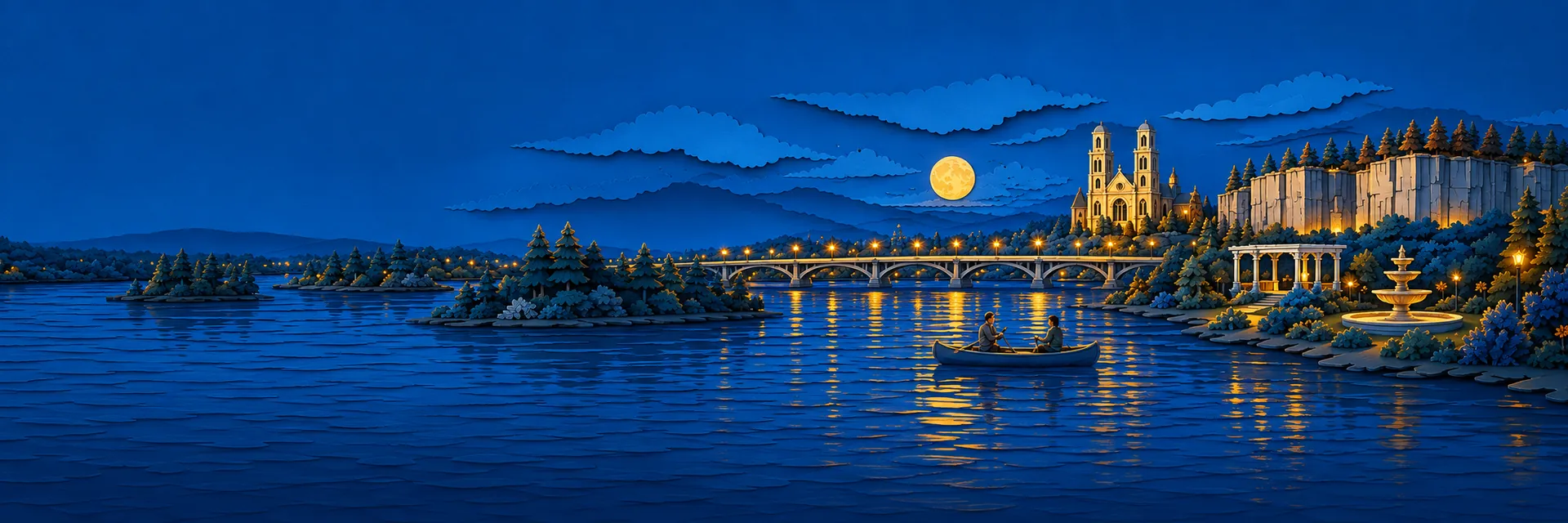 Paper cut illustration of St. Cloud, Minnesota landmarks