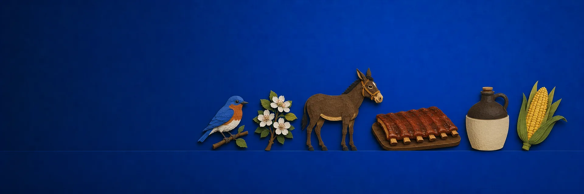 Paper cut illustration of Missouri state symbols