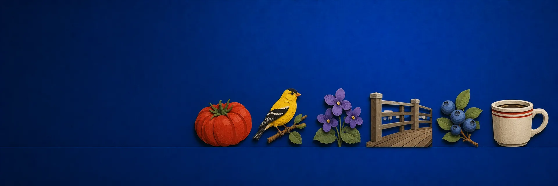 Paper cut illustration of New Jersey state symbols