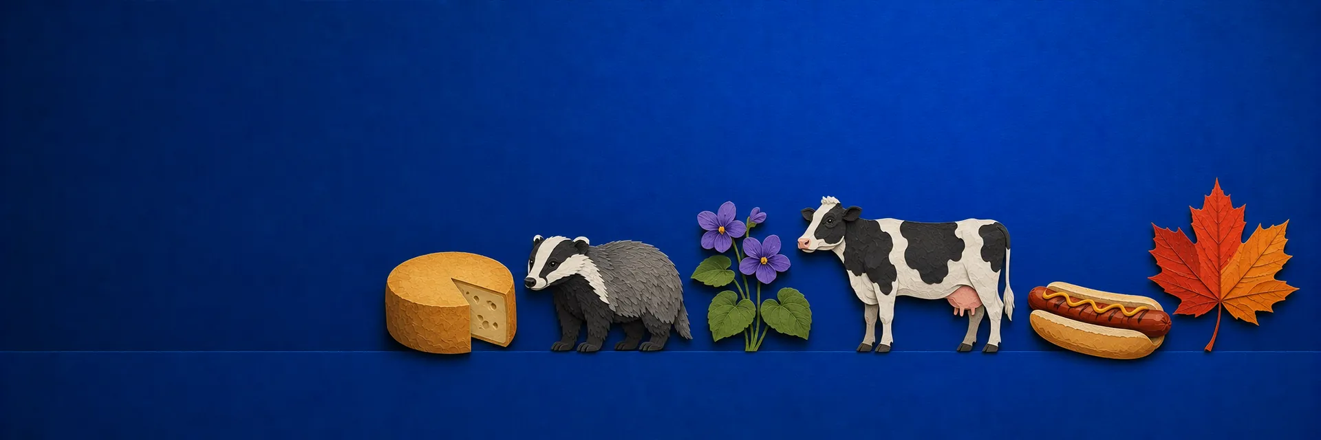 Paper cut illustration of Wisconsin state symbols